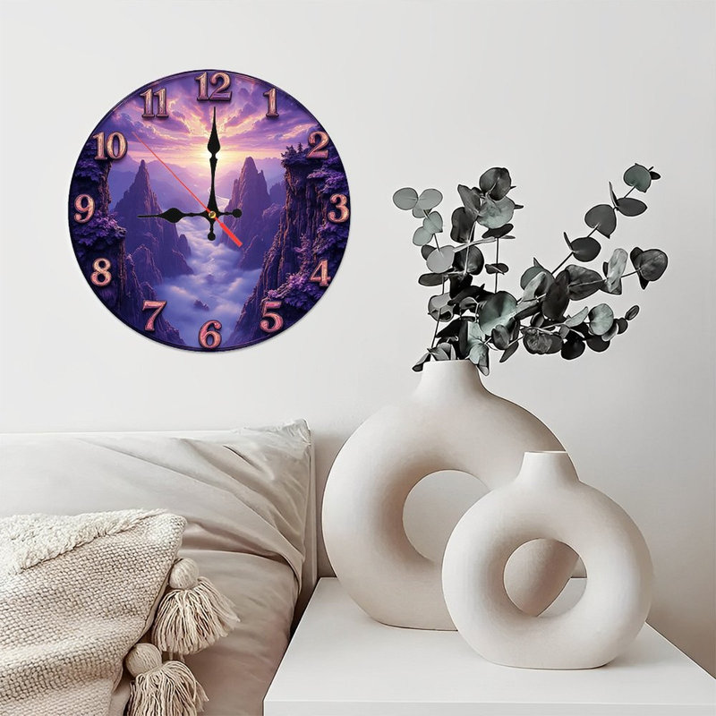Horloge murale mauve