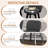 MINCETA 360° Swivel Bar Stools Set of 2, 26 Inch Counter Height Bar Stool with Shell Backrest, PU Leather Upholstered Bar Chair with with Footrest, for Kitchen Island, Home Bar, Dark Gray-1176753371