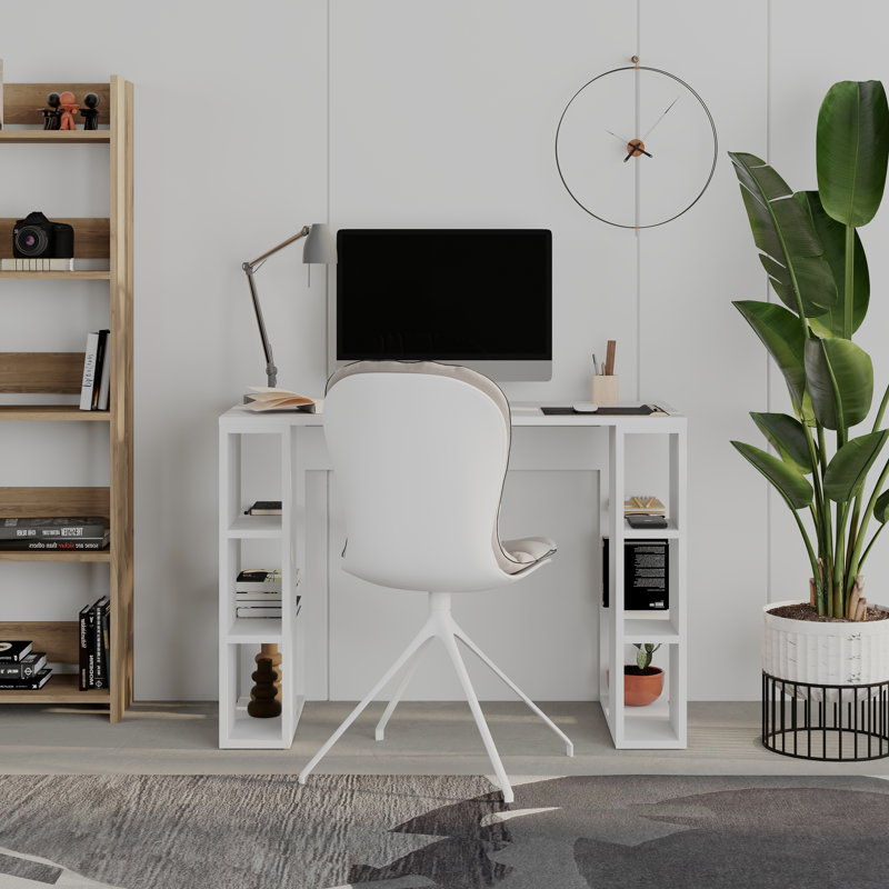 Standing Desk, White, White