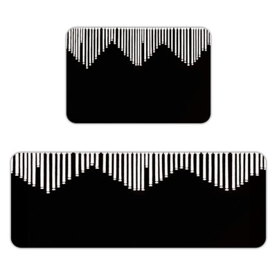 Hanging Line Design, 2 Pcs Non Slip Kitchen Mats