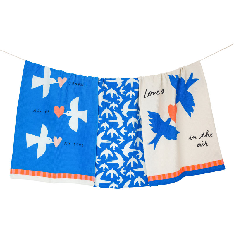 Love is in the Air Bird Kitchen Towel Set