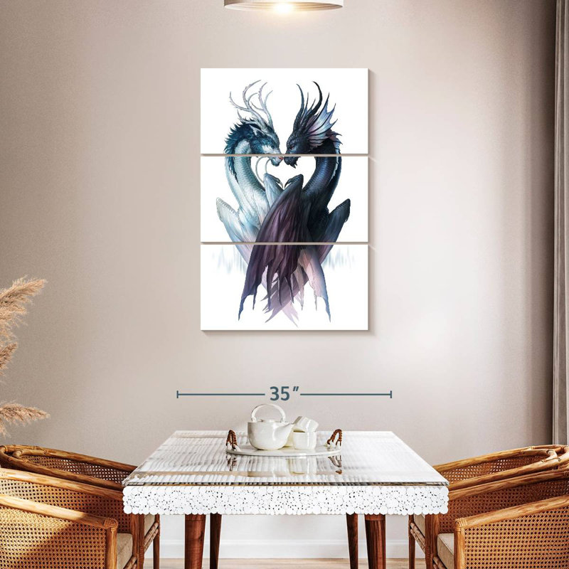 Kelan Yin And Yang Dragons, 57" H x 36" W
