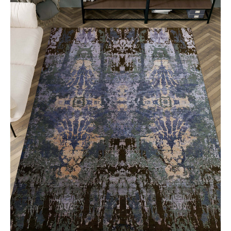 Tapis rectangulaire noué à la main, Rectangle 10 pi x 14 pi