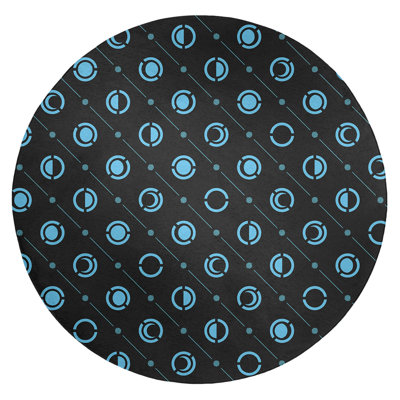 Tapis bleu ciel/noir lune phases