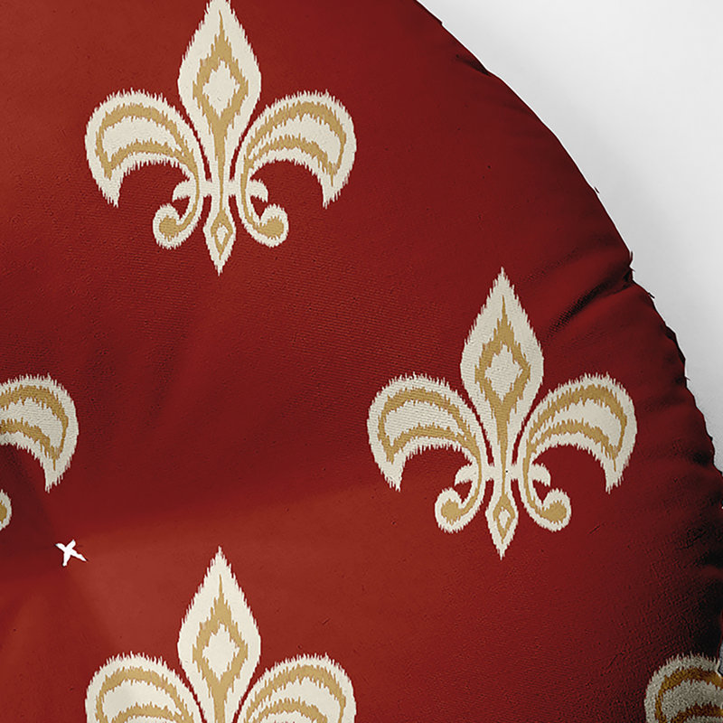 Coussin 318_Fleur De Lis Design, 30 po x 30 po, Rouge