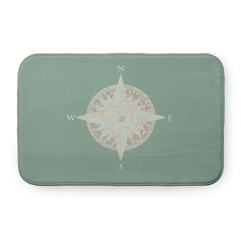 Tapis de bain Compass, L 17 po x L 24 po, Vert