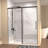 48" W × 72" H Single Sliding Shower Door,5Mm Fixed Glass And 6Mm Sliding Glass Frameless , Clear Tempered Glass, Stainless Steel Handle,Matte Black