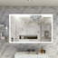Grand miroir de salle de bain 60 x 40 pouces avec éclairage DEL, étanche, cadre robuste en aluminium, 3 options, gestion tactile intelligente. Miroir DEL 59,23 x 40,44 pouces, versions colorées, option d'installation.