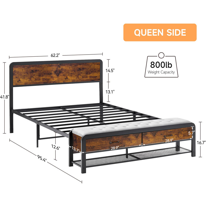 Xyleena Upholstered Platform Storage Bed, Queen