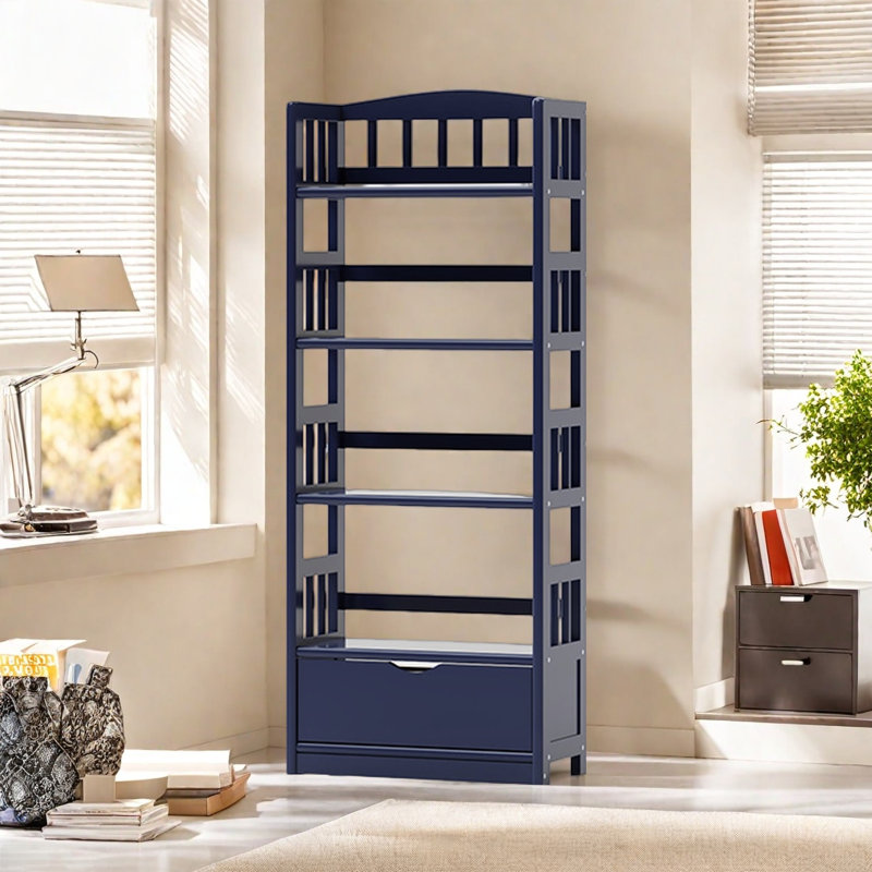 Bibliothèque pratique et de haute qualité, Bleu, (4 tablettes) H 59,8 po x l 23,6 po x P 11,2 po