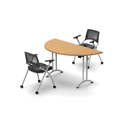 Adda 2 Person Conference Meeting Table with 2 Chairs Complete Set