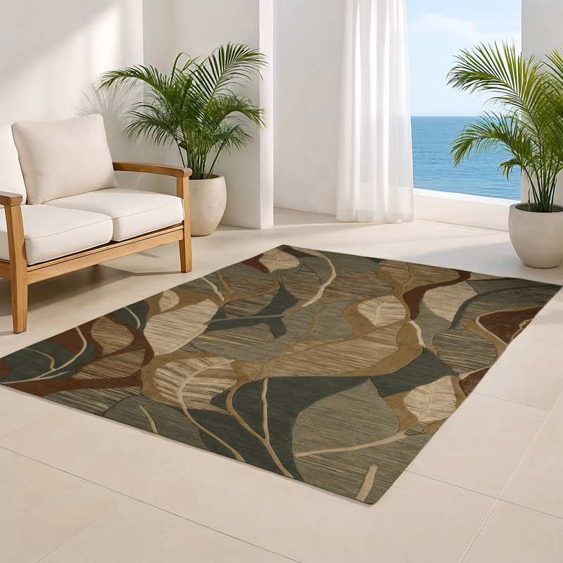 Nature Brown Indoor and Outdoor Area Rug, Rectangle 2' x 3'
