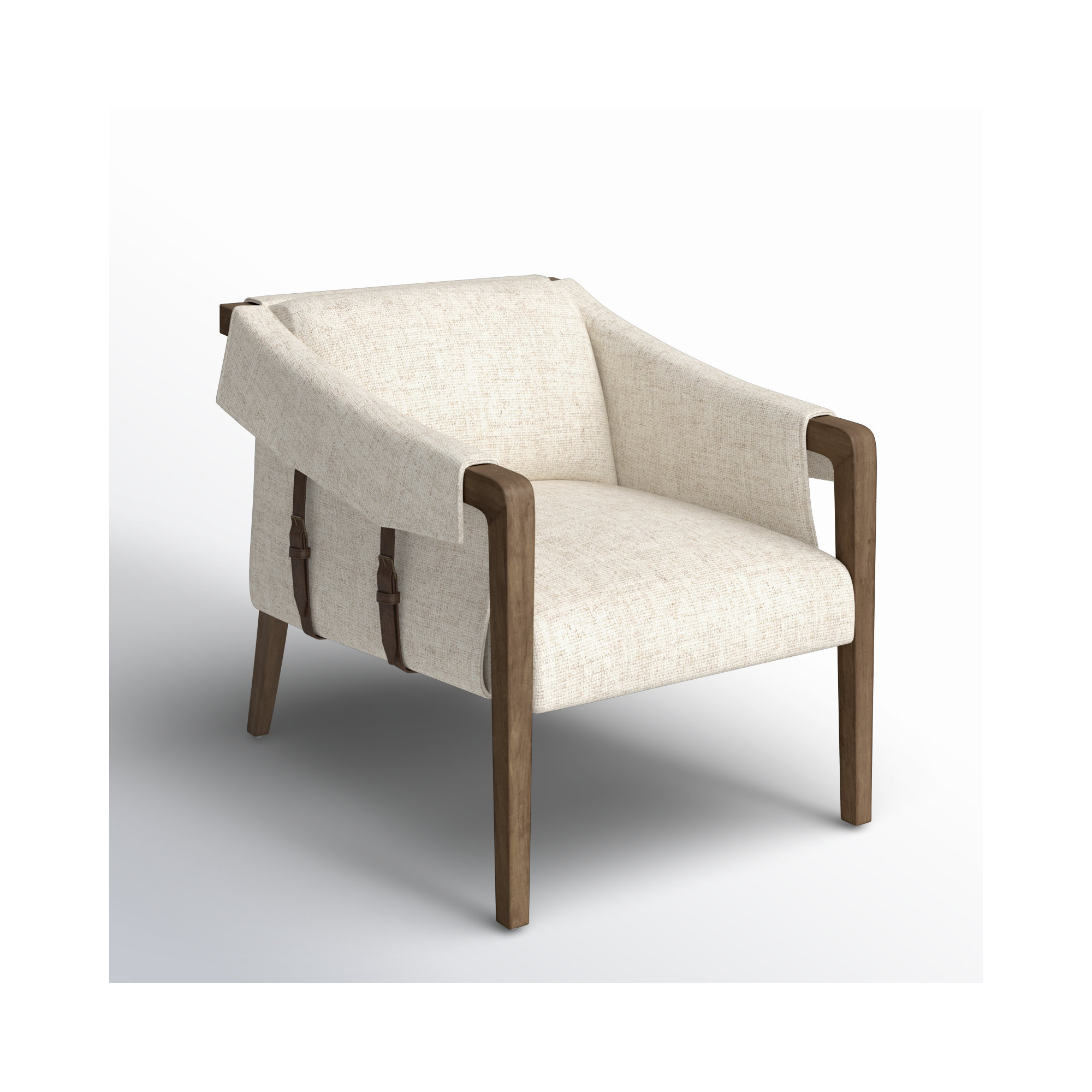 Karin 27" Wide Armchair, Thames Cream Polyester Blend, Brown