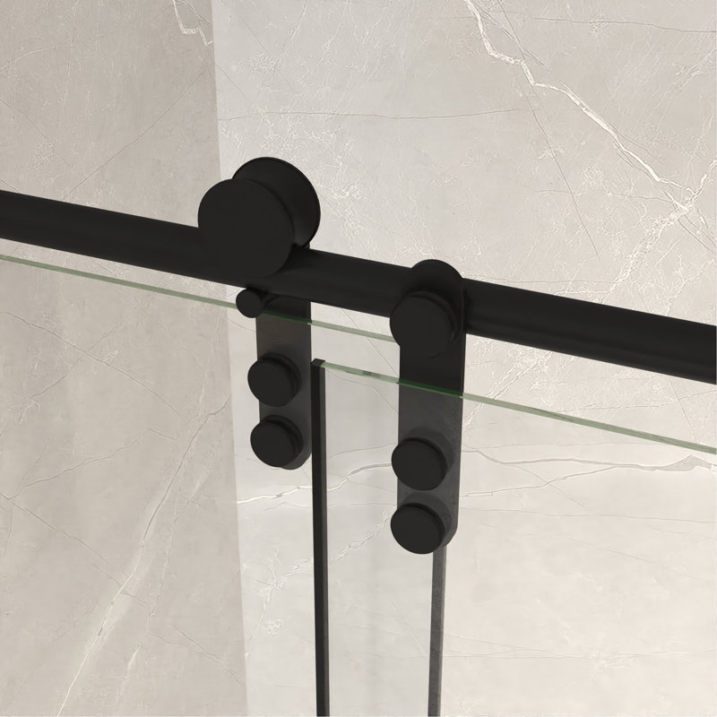 50-54" X 76" H Frameless Sliding Bathtub Door, Tub Shower Door, 5/16" (8Mm) Clear Tempered Glass, Stainless Steel Frame