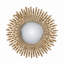 Miroir mural 27 po avec finition dorée décorative Sunburst pour vestibule et salon