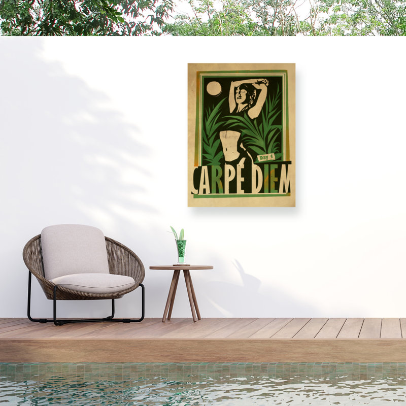 Toile d'extérieur à motif Dionpe Gemos Carpe Diem, H 14 po x l 19 po