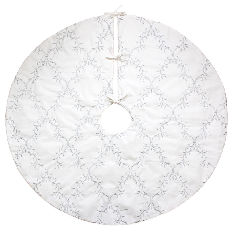 Kingon Velvet Tree Skirt, White