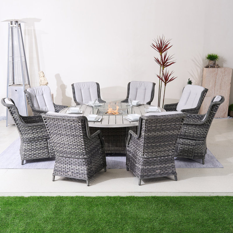 Ensemble repas avec coussins 8 personnes Aeryna