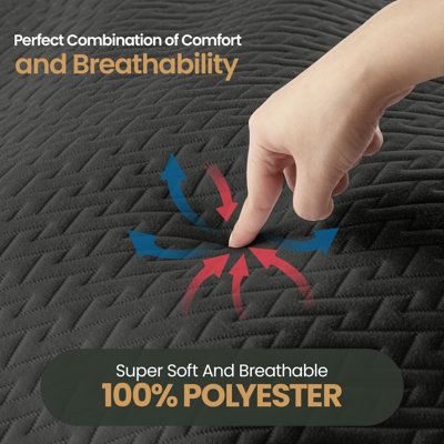 Housse de protection pour matelas imperméable grand (gris), housse de matelas en tissu 3D Air Soft Premium, s'adapte à une profondeur de 17 pouces, respirante et ajustée avec poches extensibles