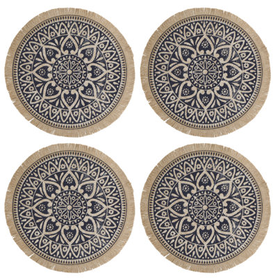 Naturals Jute Abstract Round Placemat