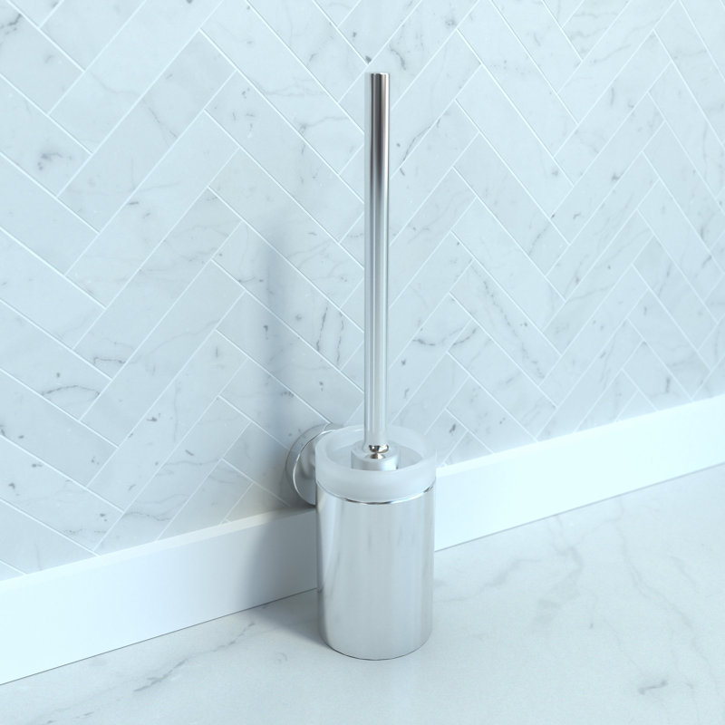 Porte-brosse de toilette mural en métal 15,25 po Logis, Nickel brossé