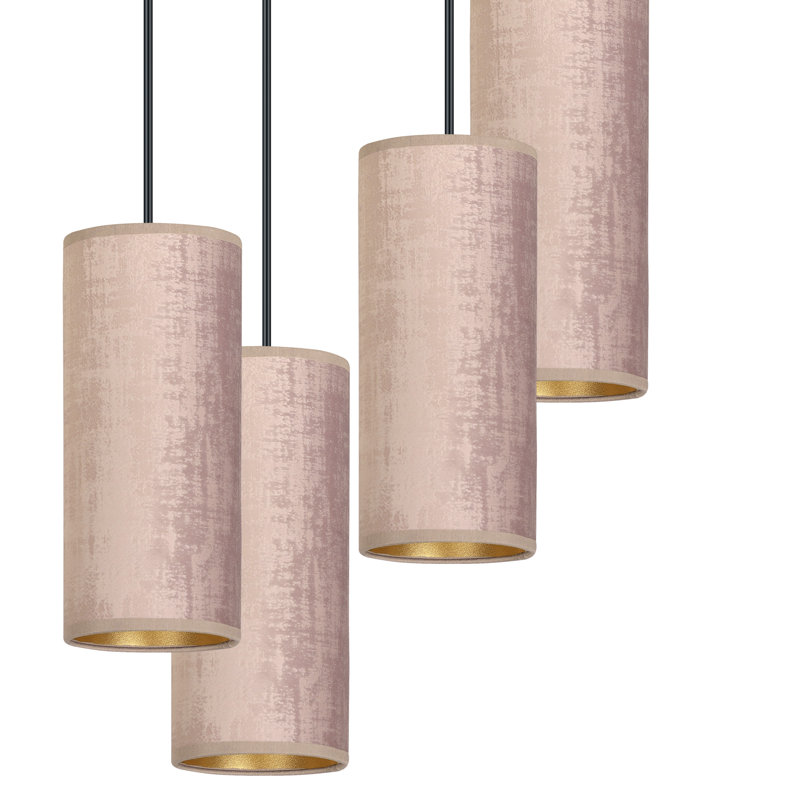 Ealidh 4 - Light Steel Cluster Pendant, Pink