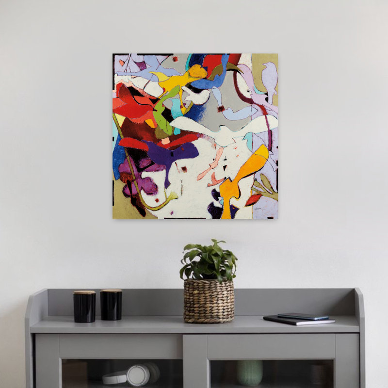 Swoops Abstract Contemporary Art, 18" H x 18" W