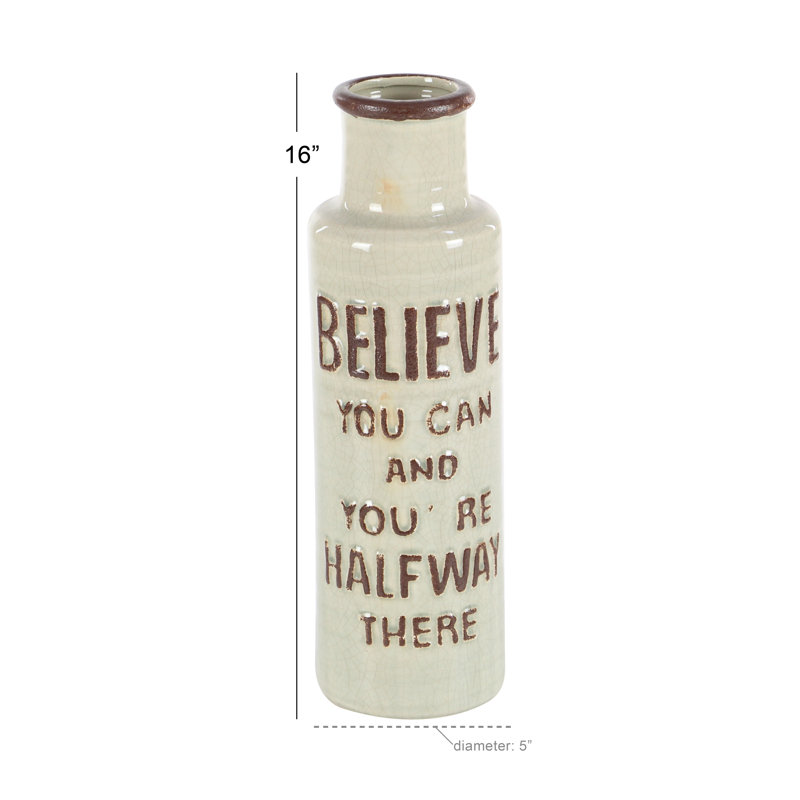 Farr Ceramic Table Vase, 16" H x 5" W x 5" D