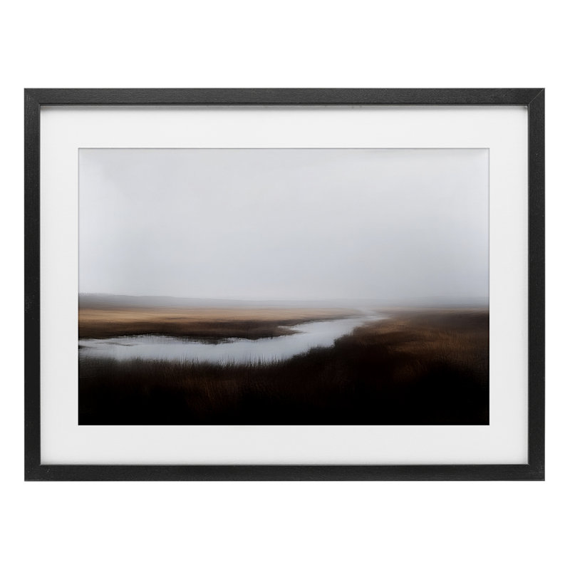 «Still Lake Illusion», reproduction d'art sous verre, design par Novae, H 14 po x l 20 po, Cadre noir minuit