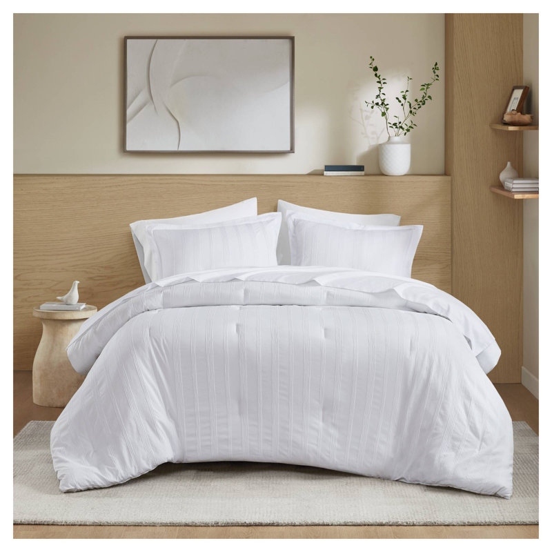 Ensemble d'édredon 7 pièces, Édredon double / grand + 6 pièces supplémentair, Blanc blanc