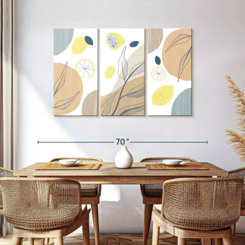 Yarlin Boho Botanical Lemons, 36" H x 57" W