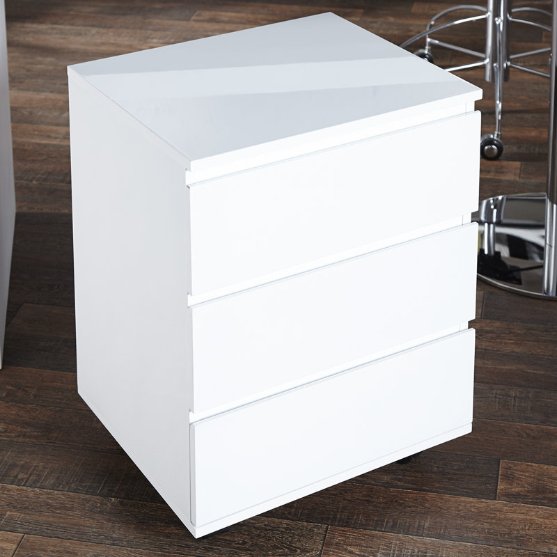 Dunbar 47cm Wide 3 -Drawer Mobile File Cabinet, White