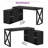 Reversible  L Shaped Writing Desk with LED Light & Power Outlets-986324823