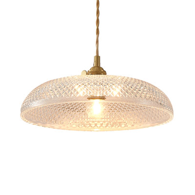 Oyisen, luminaire suspendu pour îlot de cuisine avec abat-jour en verre de 11,8 pouces Luminaire suspendu tressé à cordon réglable Luminaire suspendu pour cuisine et chambre à coucher