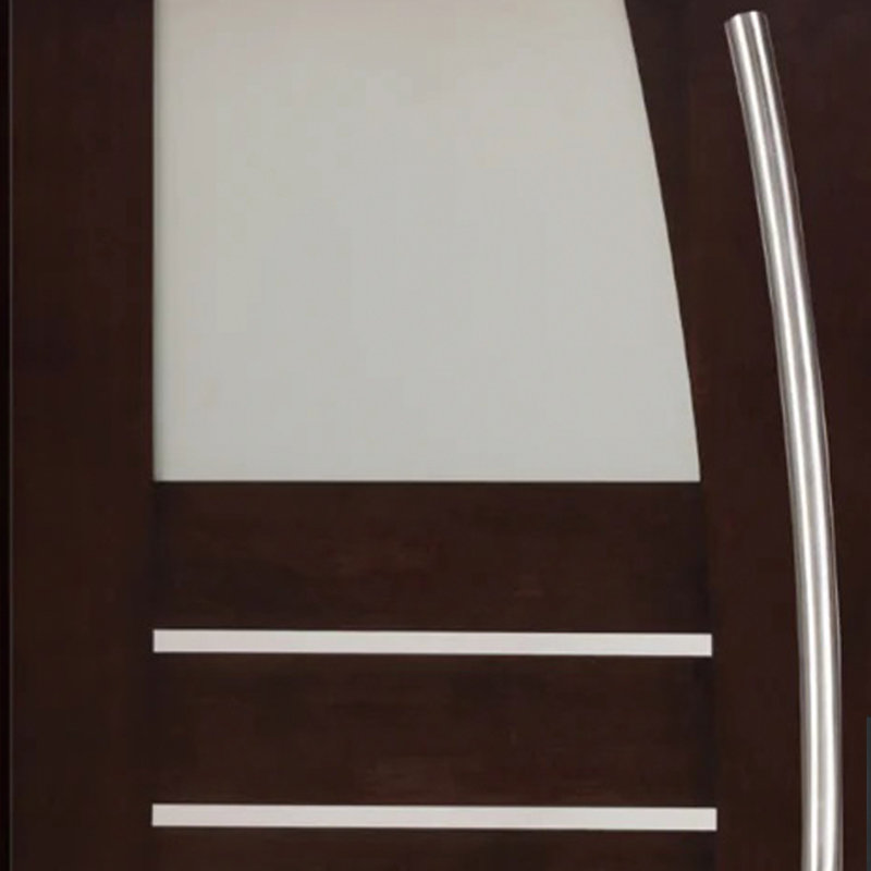 Porte d'entrée moderne en bois d'acajou à finition noyer foncé avec portes pré-suspendues pour installation facile