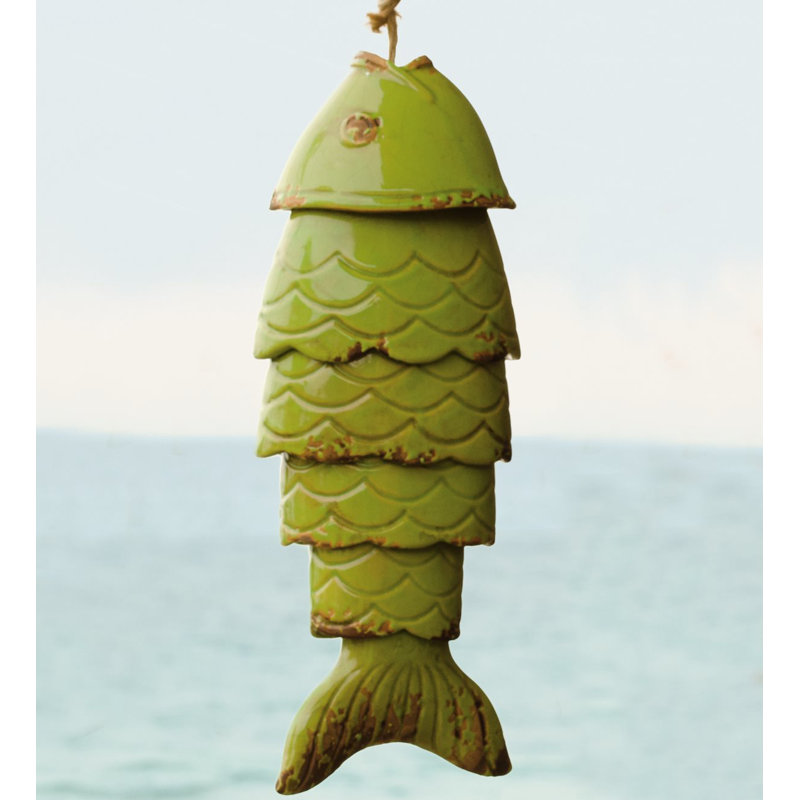 Carillon en céramique Koi Fish Wind, Vert