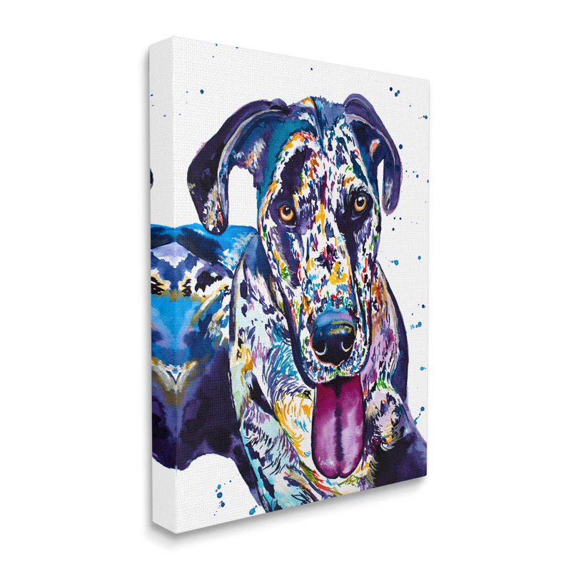 «Abstract Dog Modern Pet Portrait», impression sur toile tendue, H 20 po x l 16 po x P 1,5 po
