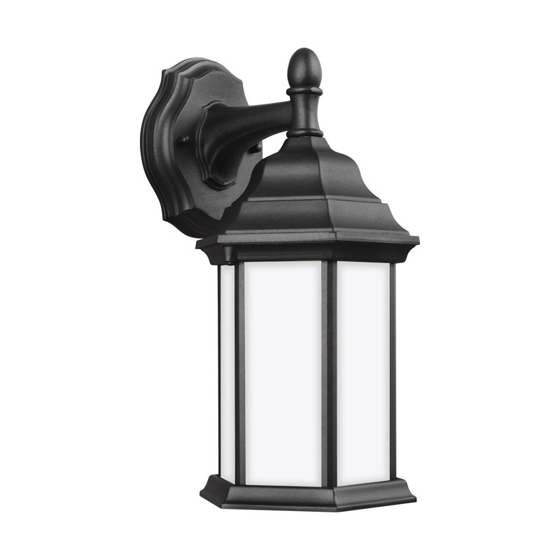 Lanterne murale d'extérieur Sevier , Non, Noir avec abat-jour givré, H 12,5 po x l 6,5 po x P 6,5 po