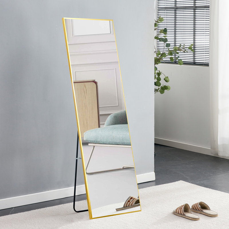 Upgraded 4Th Gen Aluminum Alloy Frame Full Body Mirror, 59" X 15.7", Wall-Mounted, Perfect For Bathroom, Bedroom, Entryway, Stylish And Durable, Available In Transparent And Black Frame Options, Ideal For Home And Store Use
