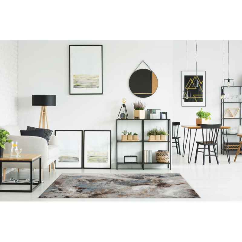 Nalissa Collection Abstract Multicolor Area Rug, Rectangle 5'2" x 7'7"