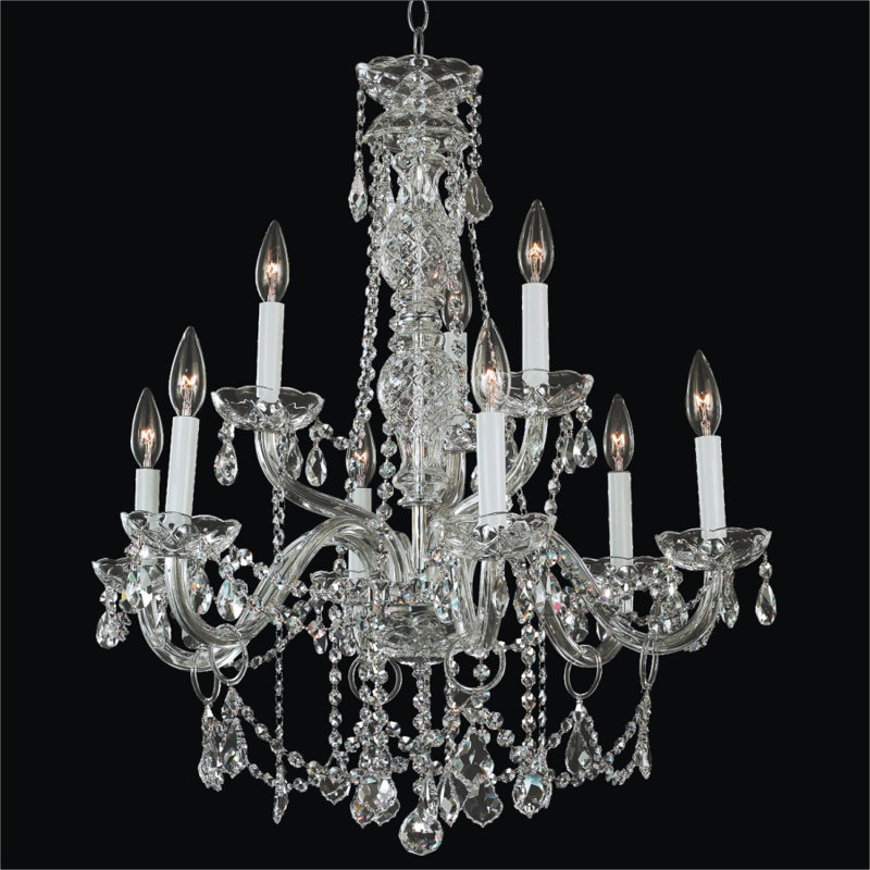 Lustree empire 9 lumières à bougie de style bougie Crystal Palace