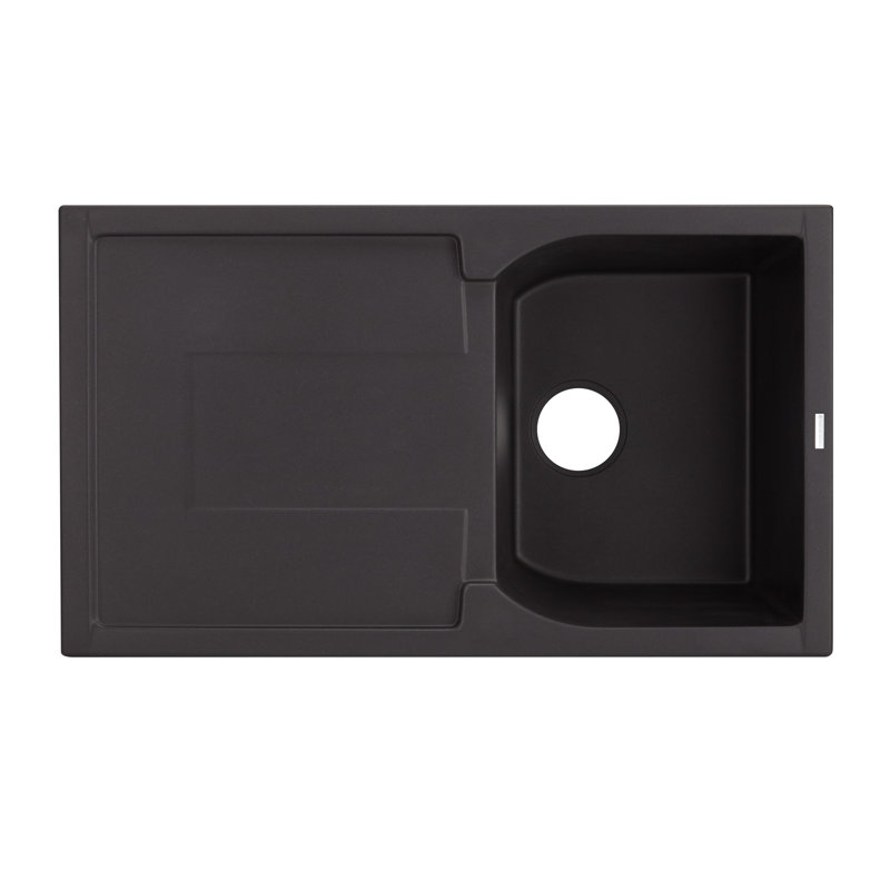 Allardt 34" L Drop-In Kitchen Sink, Midnight Black