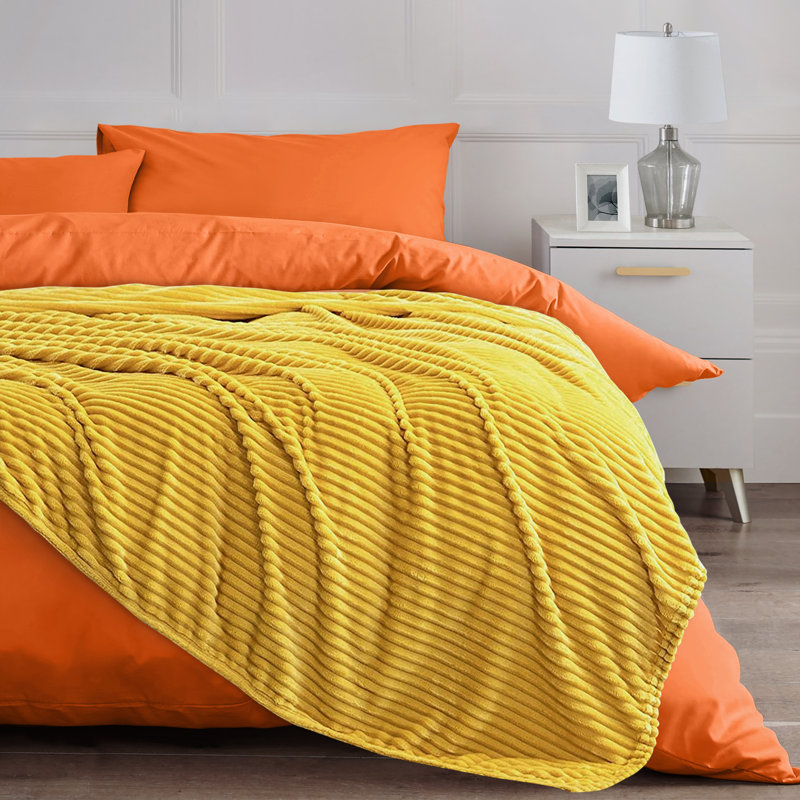 Thermal Supersoft Snug Cord Throw Blanket, Ochre