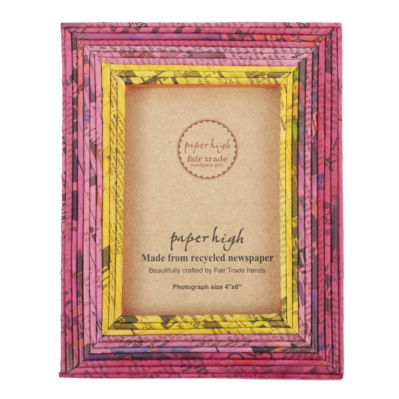 Paper Picture Frame, 10.2cm x 15.2cm, Red/Pink/Yellow