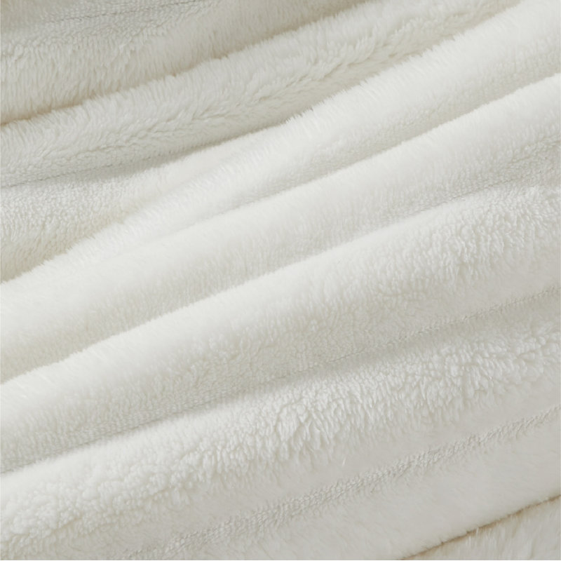 Bedsure Queen Size Comforter Sets - 3-Piece Double-Sided Fleece Fluffy Linen Bedding, Cozy Striped Aesthetic for Modern & Guest Bedrooms, All-Season Luxury Home Decor