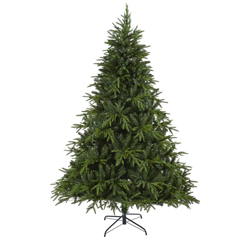 Green Lighted Artificial Fir Christmas Tree, 7.5' H