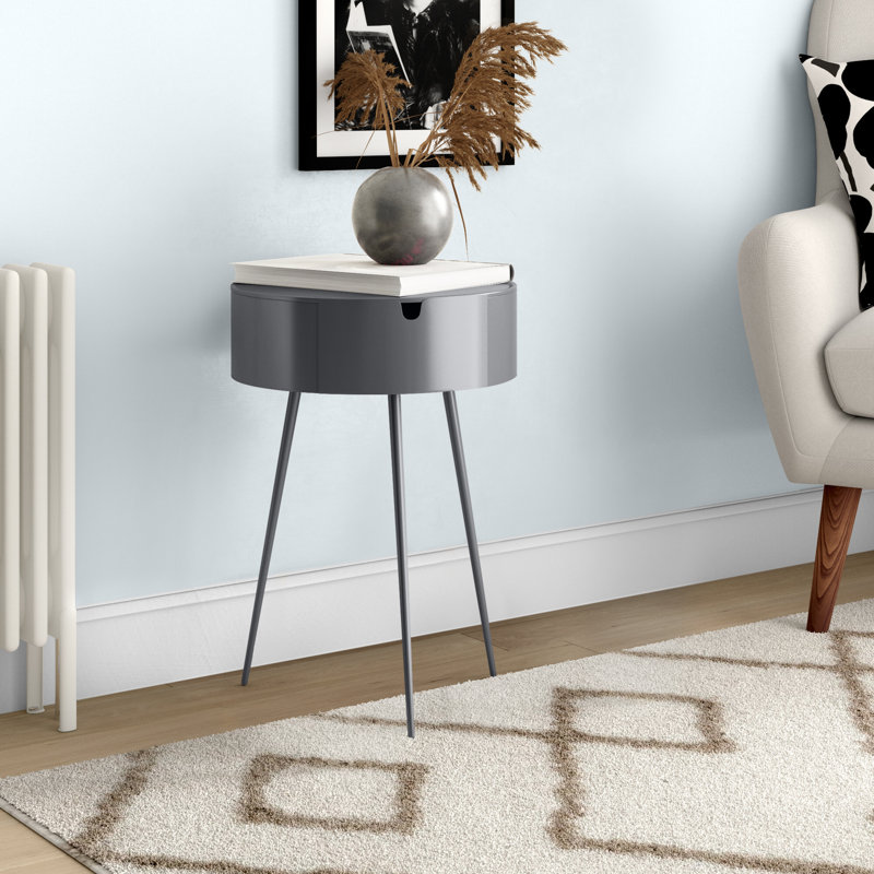 Biscette 1 Drawer Nightstand, Gray