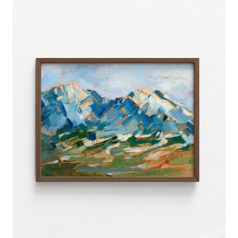 «Blue Mountain Peaks I» par Ethan Harper, impression encadrée de pics naturels, impression de nature bleue, peinture de montagnes, art Ethan Harper, art mural encadré