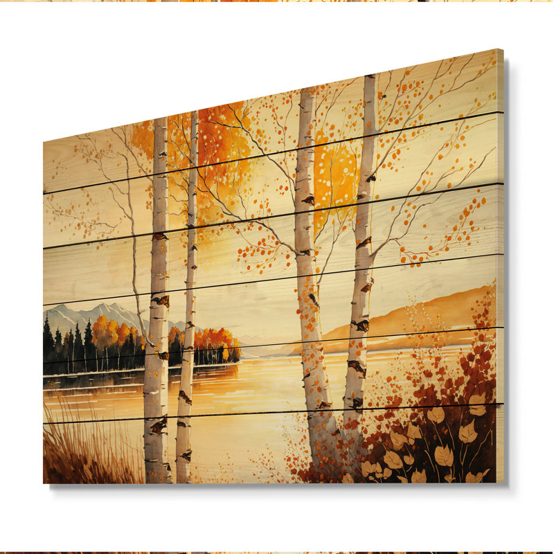 Lilath - art mural paysage bois - bois de pin naturel, L 20 po x H 12 po