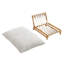Canapé d'appoint sans accoudoirs, canapé simple décontracté, tissu velours côtelé, pour le salon et la chambre à coucher, avec dossier, siège simple, blanc cassé